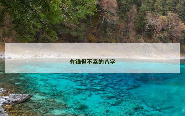 有钱但不幸的八字