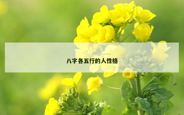 八字各五行的人性格