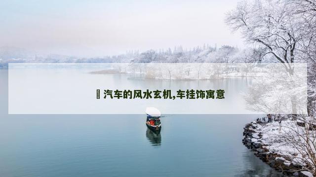 ​汽车的风水玄机,车挂饰寓意