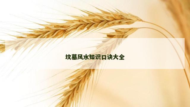 坟墓风水知识口诀大全