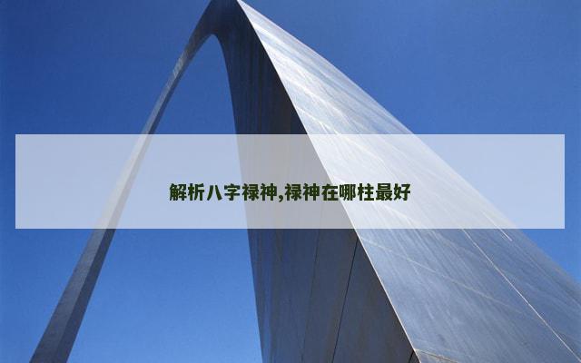 解析八字禄神,禄神在哪柱最好