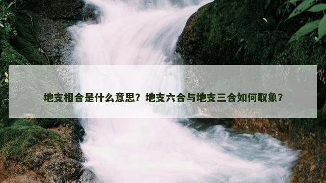 地支相合是什么意思？地支六合与地支三合如何取象？