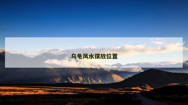 乌龟风水摆放位置