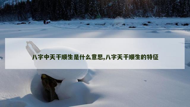 八字中天干顺生是什么意思,八字天干顺生的特征
