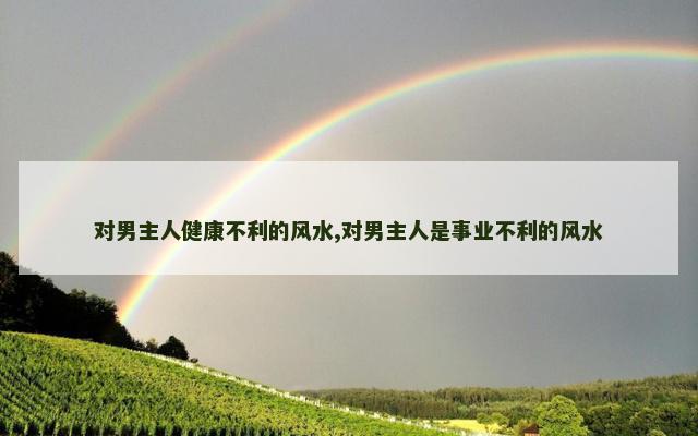 对男主人健康不利的风水,对男主人是事业不利的风水