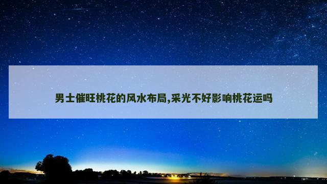 男士催旺桃花的风水布局,采光不好影响桃花运吗