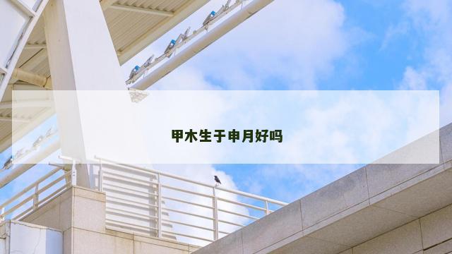 甲木生于申月好吗