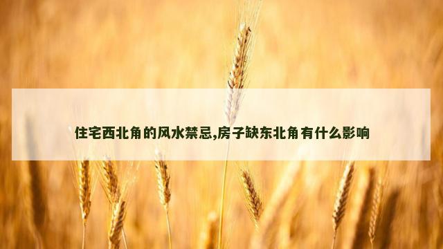 住宅西北角的风水禁忌,房子缺东北角有什么影响