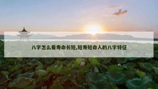 八字怎么看寿命长短,短寿短命人的八字特征
