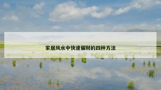 家居风水中快速催财的四种方法