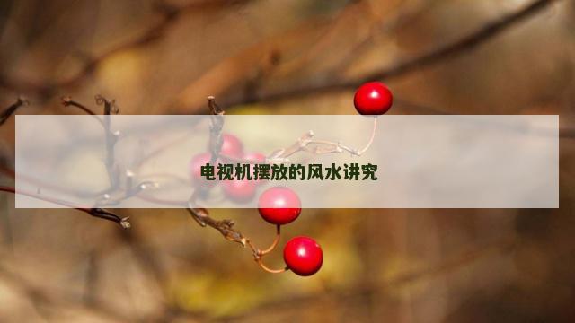 电视机摆放的风水讲究