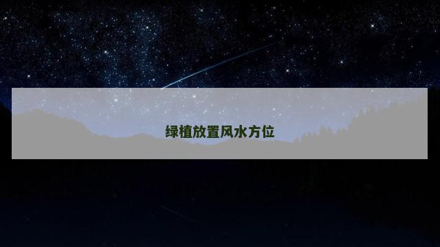 绿植放置风水方位