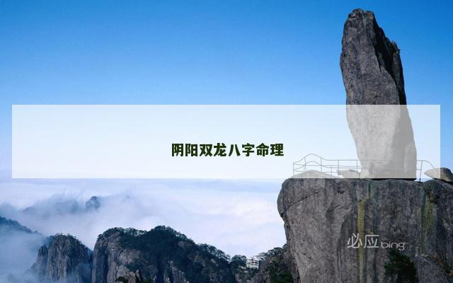 阴阳双龙八字命理