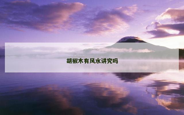 胡椒木有风水讲究吗