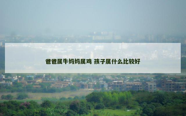 爸爸属牛妈妈属鸡 孩子属什么比较好