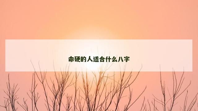 命硬的人适合什么八字