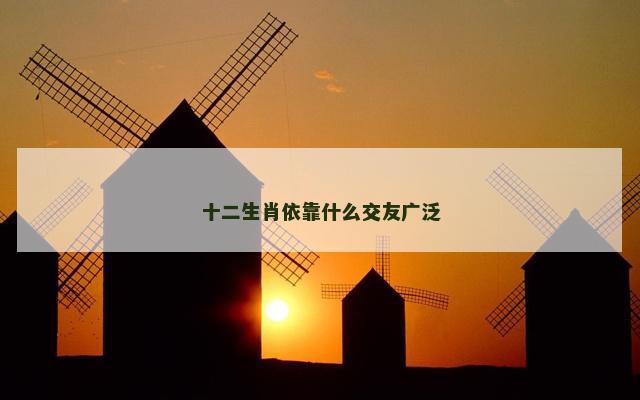 十二生肖依靠什么交友广泛