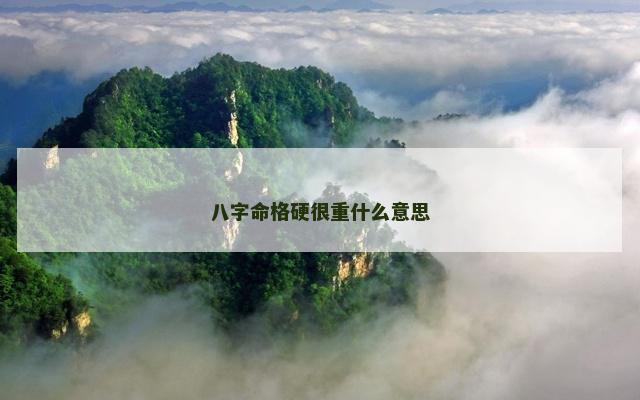 八字命格硬很重什么意思
