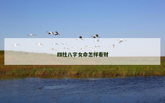 四柱八字女命怎样看财