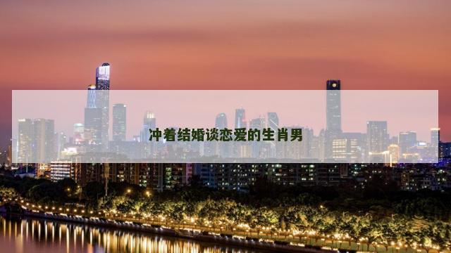 冲着结婚谈恋爱的生肖男