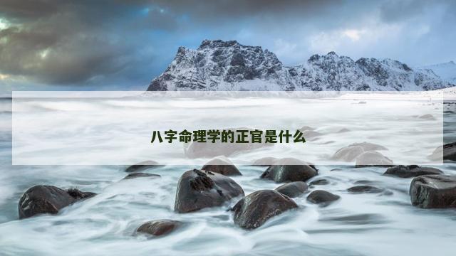 八字命理学的正官是什么