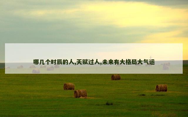 哪几个时辰的人,天赋过人,未来有大格局大气运