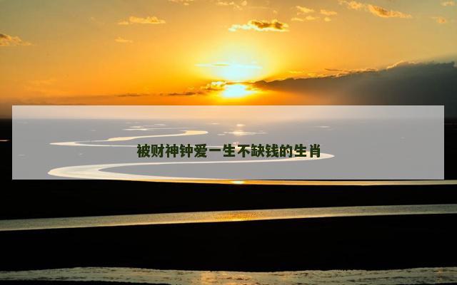 被财神钟爱一生不缺钱的生肖