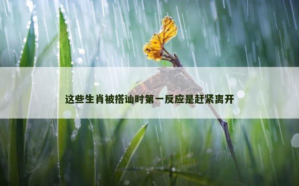 这些生肖被搭讪时第一反应是赶紧离开