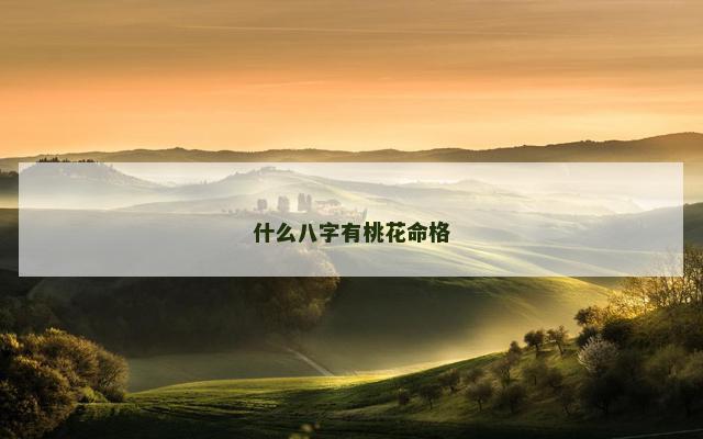 什么八字有桃花命格
