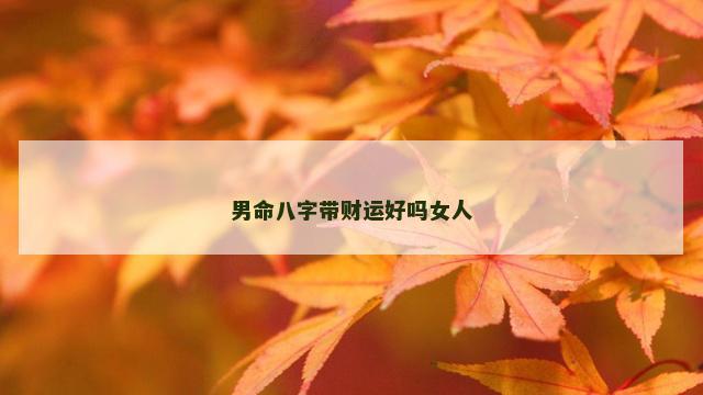 男命八字带财运好吗女人