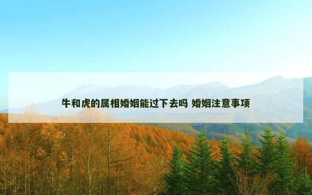 牛和虎的属相婚姻能过下去吗 婚姻注意事项