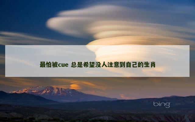 最怕被cue 总是希望没人注意到自己的生肖