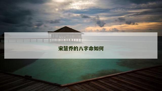宋慧乔的八字命如何