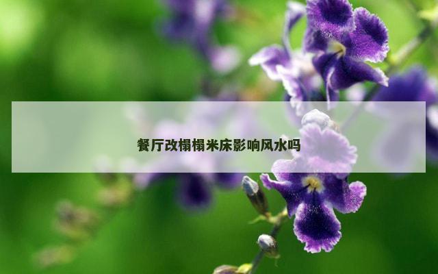餐厅改榻榻米床影响风水吗