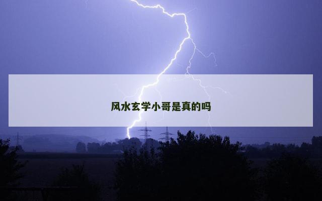 风水玄学小哥是真的吗