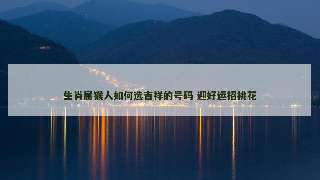 生肖属猴人如何选吉祥的号码 迎好运招桃花