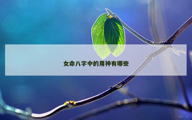 女命八字中的用神有哪些