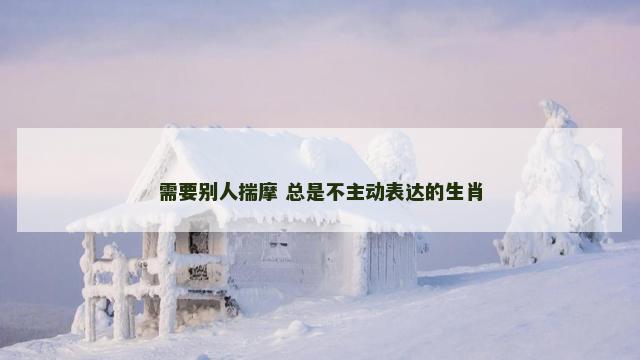 需要别人揣摩 总是不主动表达的生肖