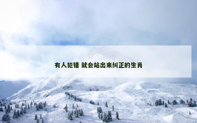 有人犯错 就会站出来纠正的生肖