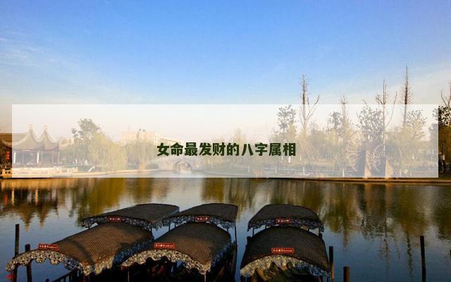 女命最发财的八字属相
