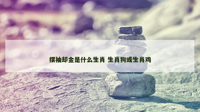 摆袖却金是什么生肖 生肖狗或生肖鸡