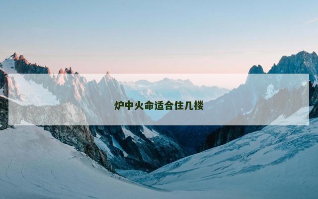 炉中火命适合住几楼