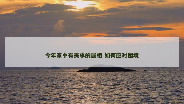 今年家中有丧事的属相 如何应对困境