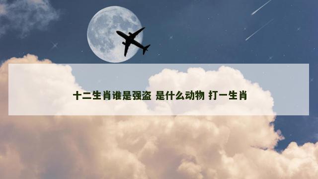 十二生肖谁是强盗 是什么动物 打一生肖