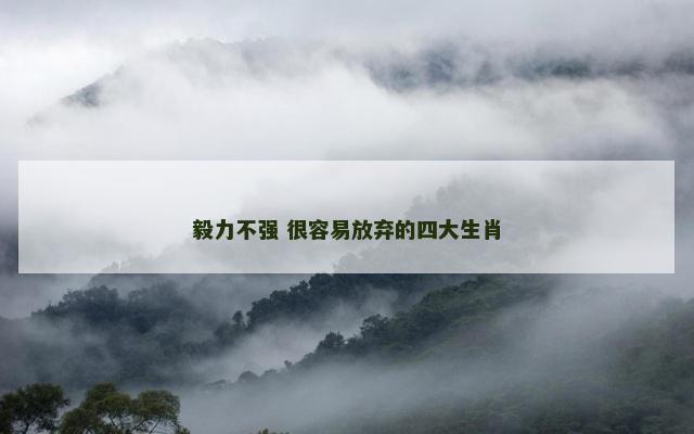 毅力不强 很容易放弃的四大生肖