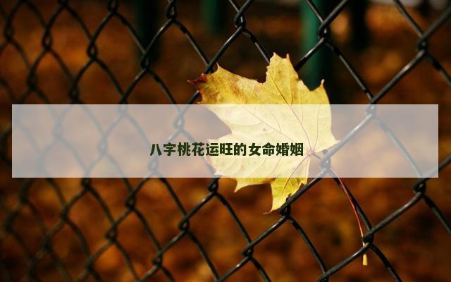 八字桃花运旺的女命婚姻