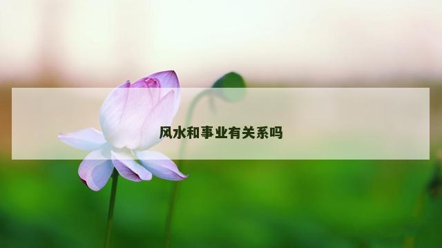 风水和事业有关系吗