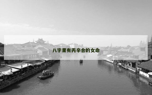 八字里有丙辛合的女命