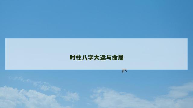 时柱八字大运与命局