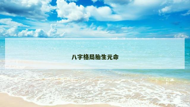 八字格局胎生元命